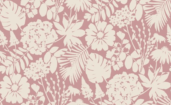 Rose-Quartz Botanical Silhouette