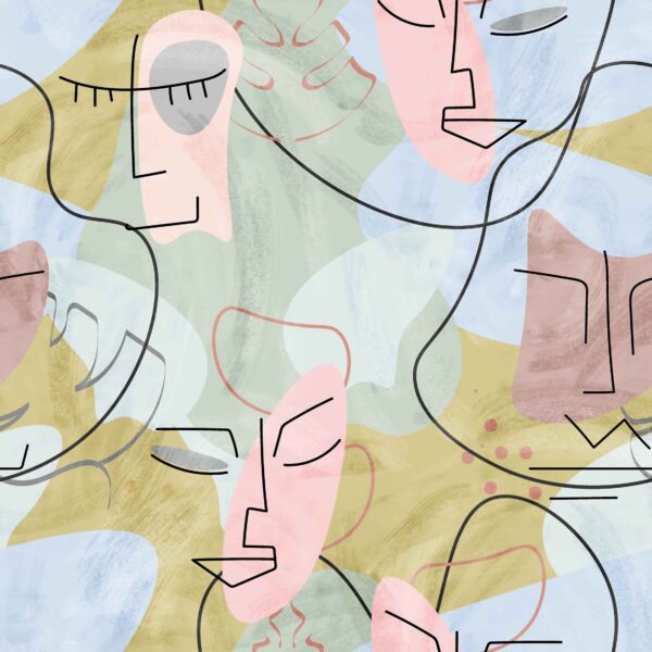 Glacial-Pastel Lineal Portrait