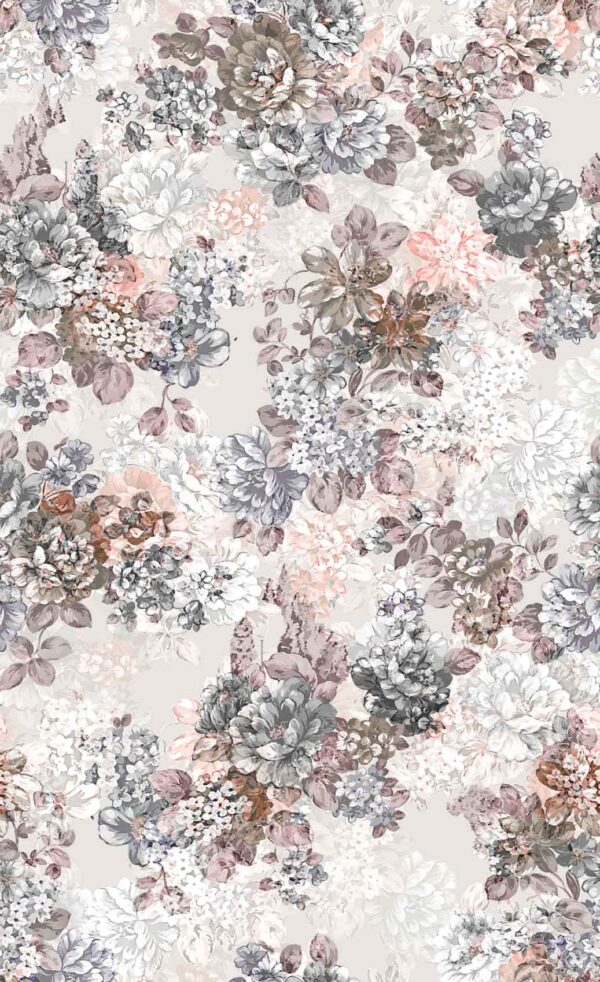 Muted Mineral Chintz-Revival Botanical