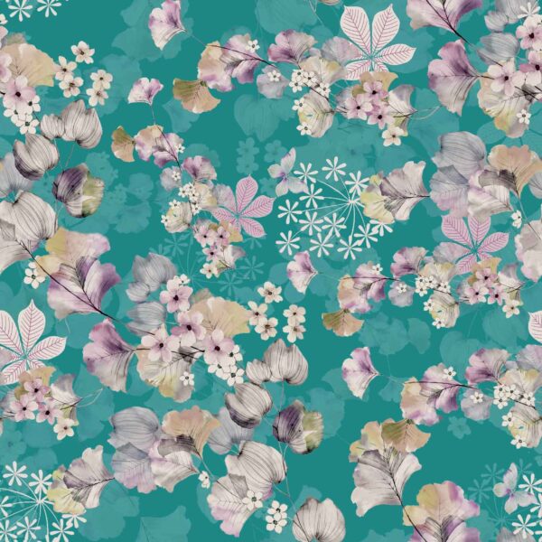 Luminous Teal Ginko-Botanical