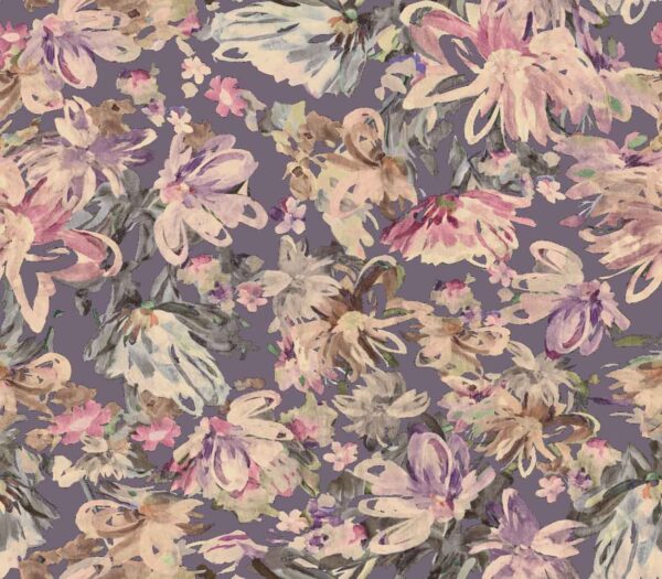 Muted Plum Impressionist Floral