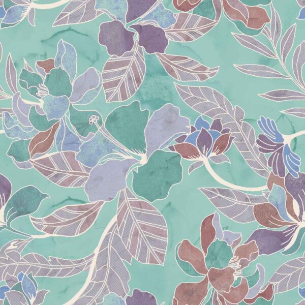 Luminous Aqua Watercolor-Mosaic