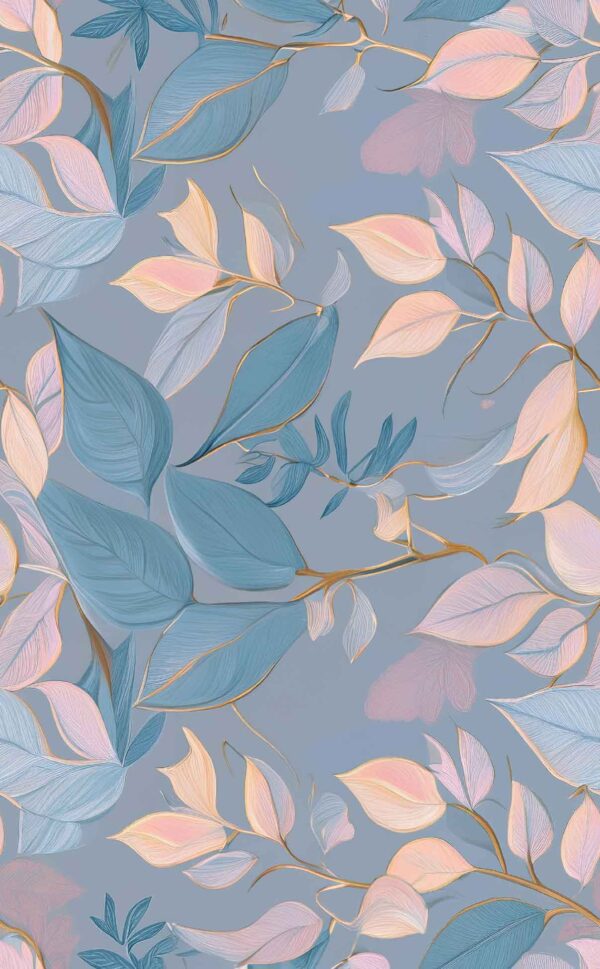 Luminous Slate & Gilded Foliage