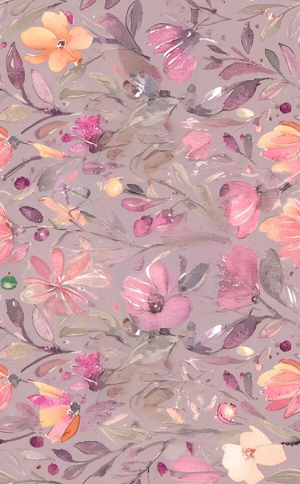 Muted Mauve Gouache Wildflower