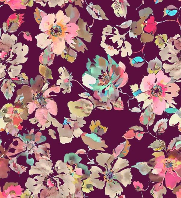 Royal Plum Impressionist Floral