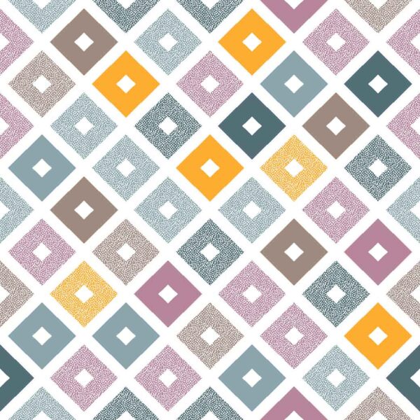 Muted Geometric Mosaic Grid