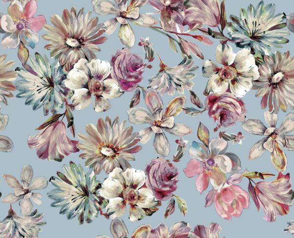 Glacial Steel Impressionist Botanical