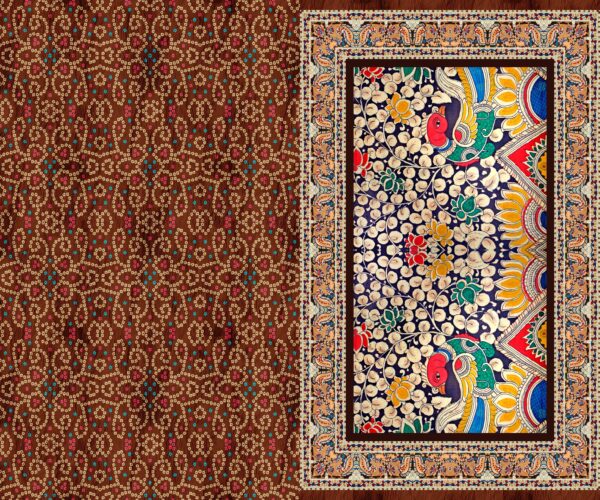 Traditional Bandhani & Pichwai Avian Narrative Saree- Layer File