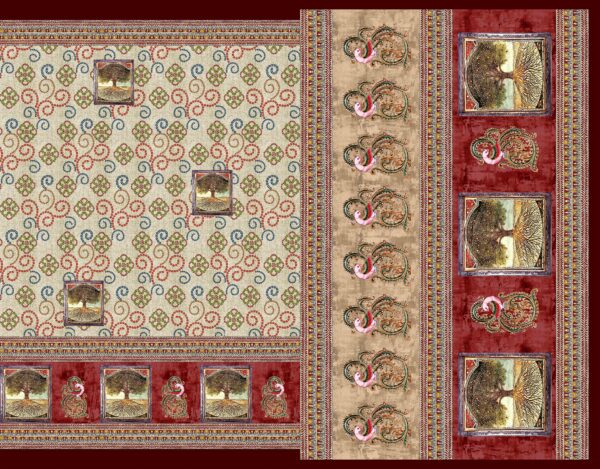 Traditional Bandhani Swirl & Tree of Life Saree- Layer File