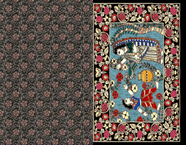Traditional Floral-Scroll & Madhubani Narrative Saree- Layer File