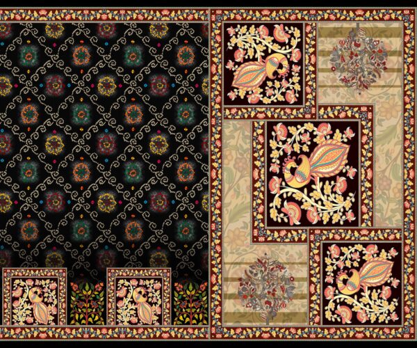 Traditional Bandhani Rosette & Mosaic Peacock Saree- Layer File