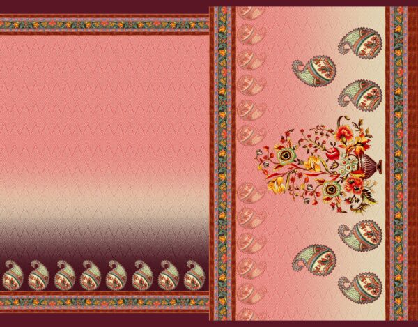Traditional Floral-Vase & Paisley Heritage Saree- Layer File