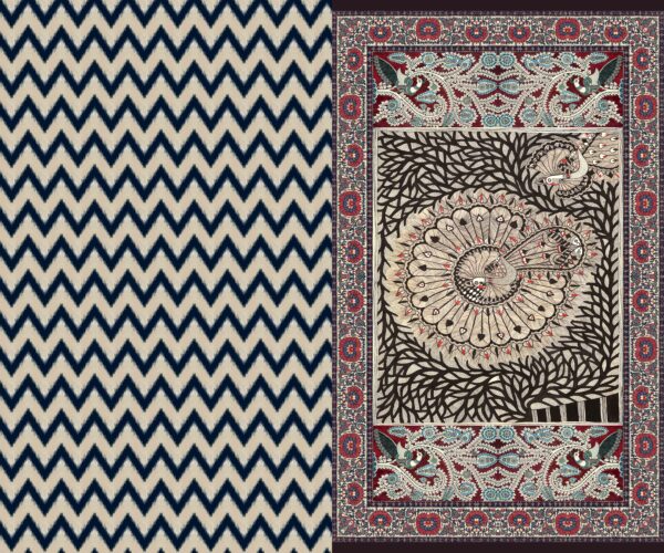 Ikat Chevron & Madhubani Mandala Saree- Layer File