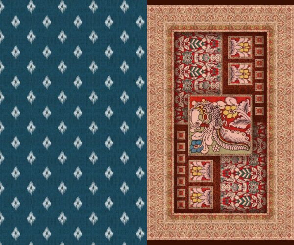 Ikat Diamond-Lattice & Mosaic Hamsa Saree- Layer File