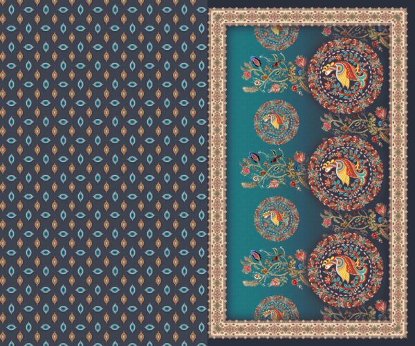 Ikat Jewel-Lattice & Hamsa Mandala Saree- Layer File