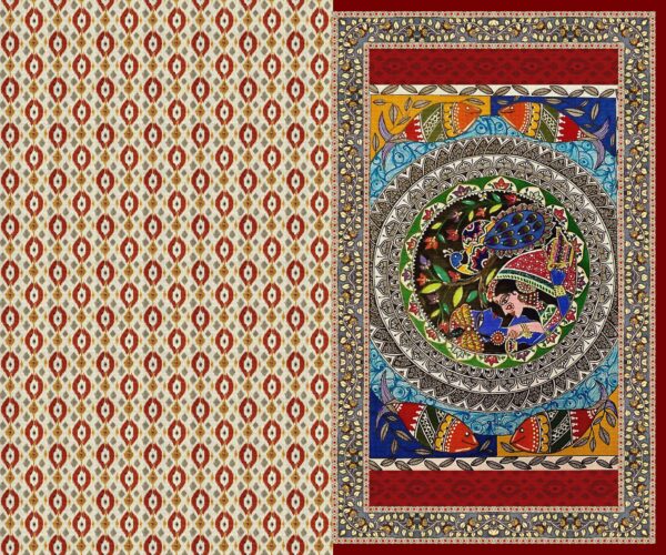 Traditional Ikat-Eye & Madhubani Mandala Saree- Layer File