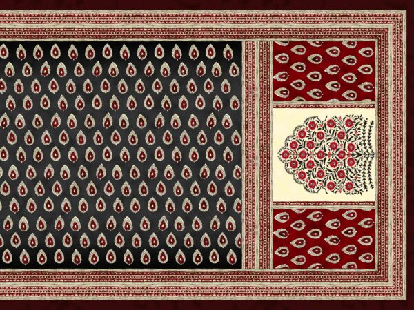 Traditional Mughal Buti & Floral-Vase Saree- Layer File