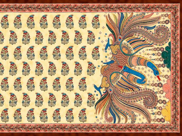 Traditional Madhubani Avian Narrative & Paisley Saree- Layer File
