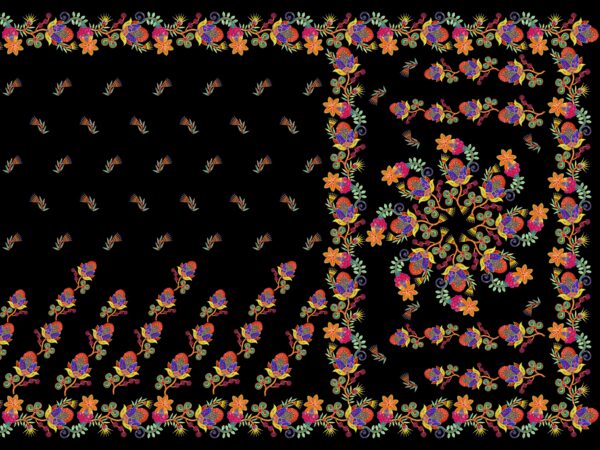 Traditional Floral-Mandala & Radiant-Sprig Saree- Layer File