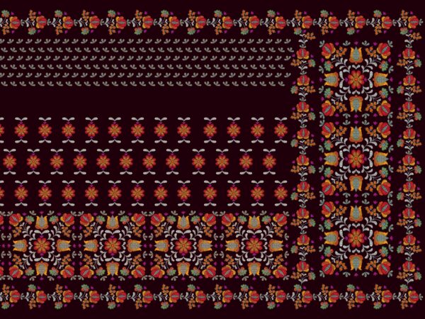 Traditional Floral-Lattice & Tiered-Sprig Saree- Layer File