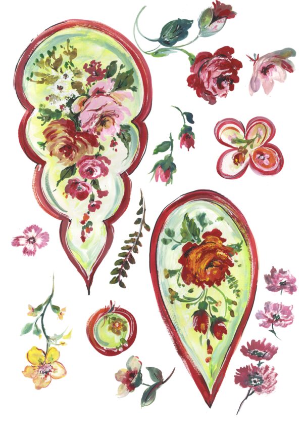 Crimson-Filigree Medallion