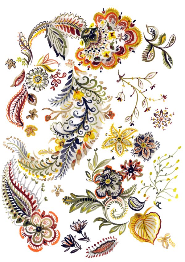 Saffron-Filigree Paisley