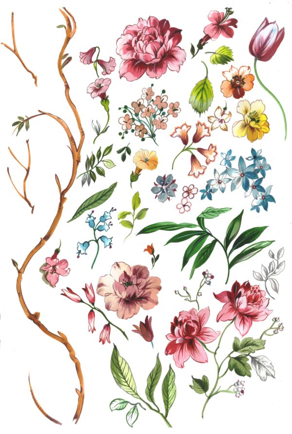 Rose-Quartz & Vine Specimen