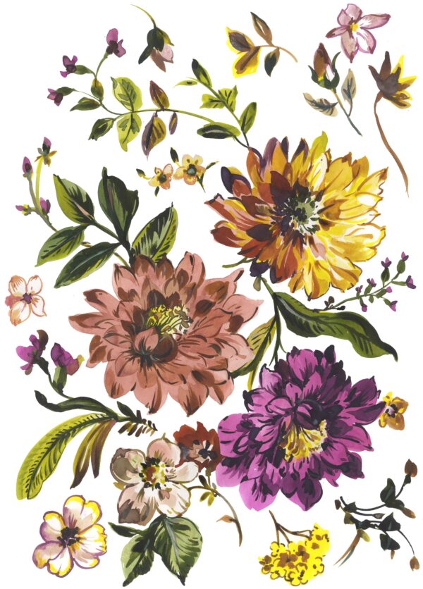 Sienna-Amethyst Floral Assemblage