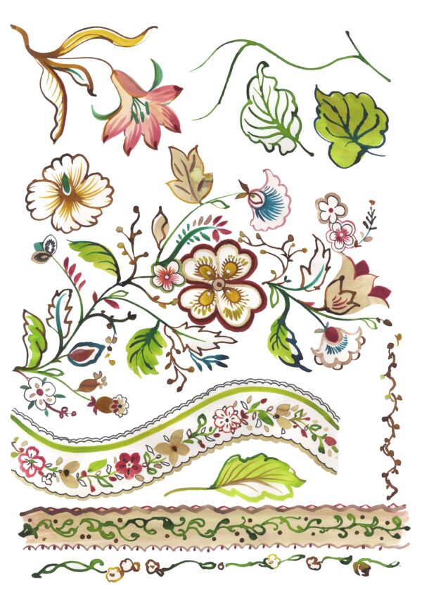 Citron-Ochre Border & Bloom Study