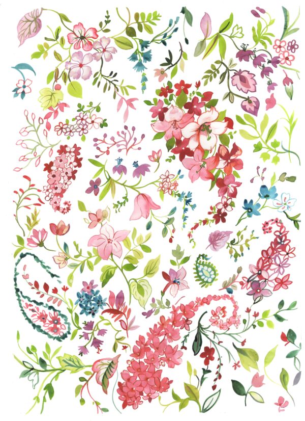 Coral-Filigree Paisley Assemblage