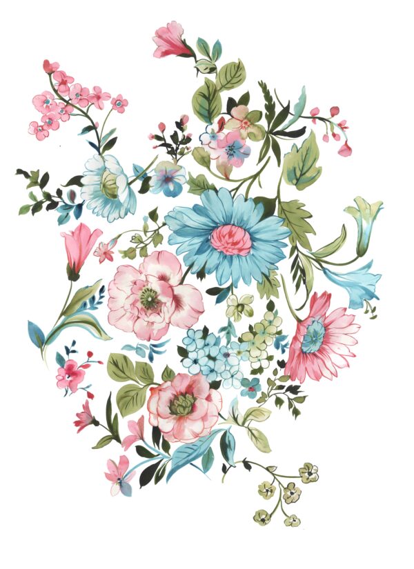 Cerulean-Quartz & Coral Assemblage