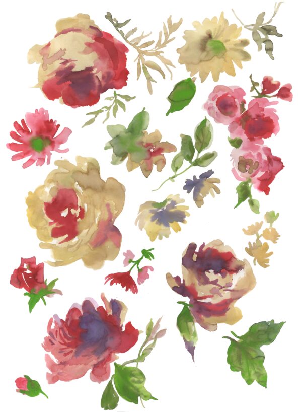 Crimson & Pale-Ochre Gestural