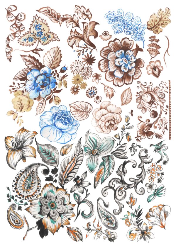 Cerulean & Toasted-Sienna Ornamental
