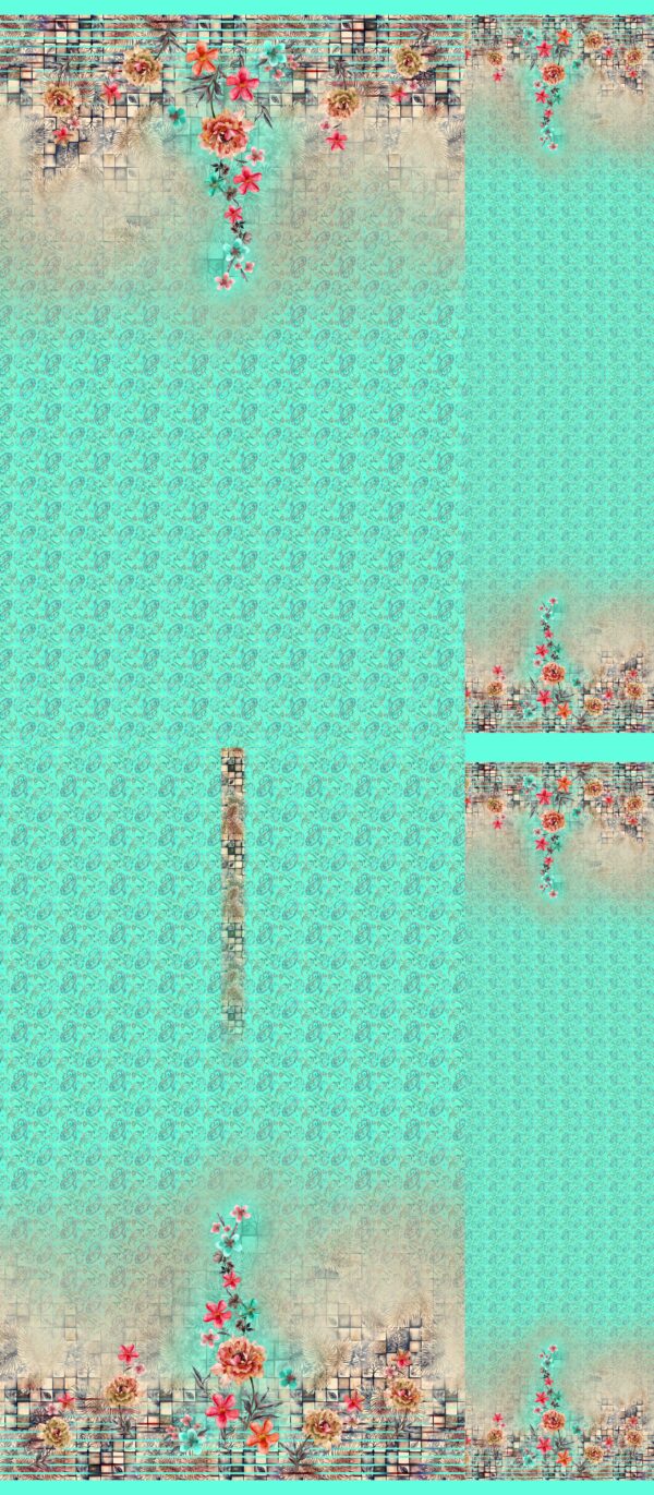 Aquamarine Floral Mosaic