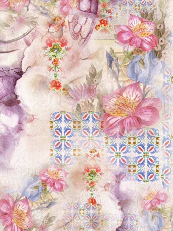 Alabaster-Quartz & Amethyst Botanical Fragment