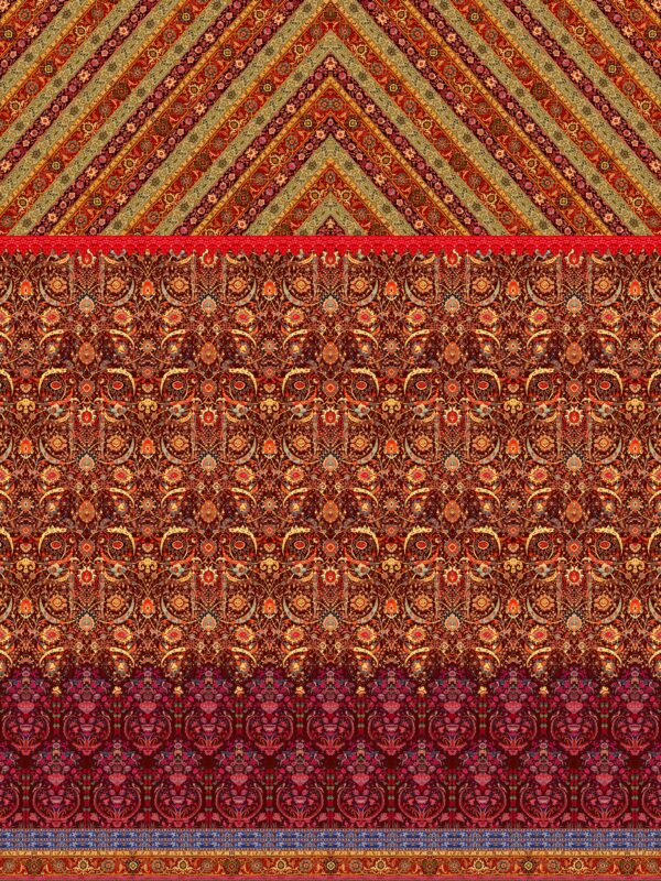 Crimson-Iron & Amber-Oasis Tectonic Fragment