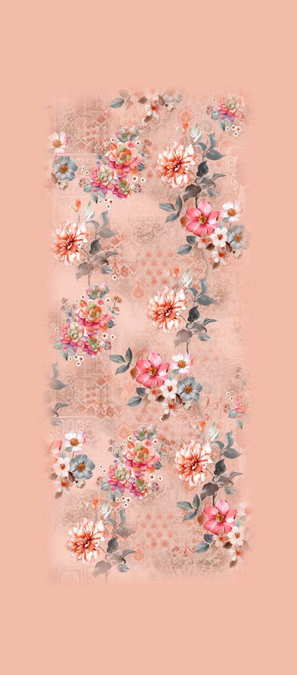 Coral Blossom Tapestry
