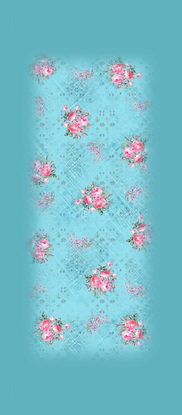 Cyan Rose Mosaic
