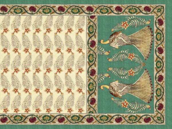 Cream-Buta & Viridian-Peacock Heritage