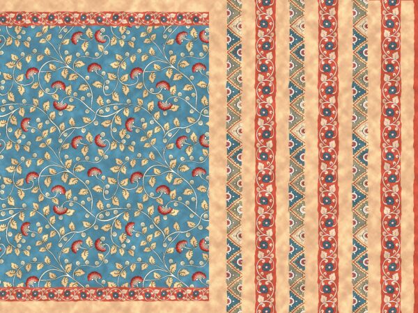Glacial-Teal & Apricot-Parchment Heritage