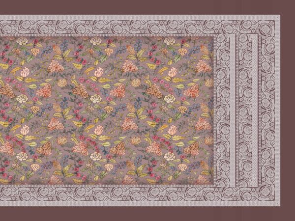Mauve-Floral & Etched-Scroll Heritage