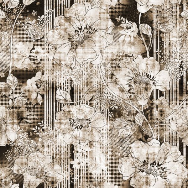 Obsidian-Sepia & Geometric-Floral Architectural