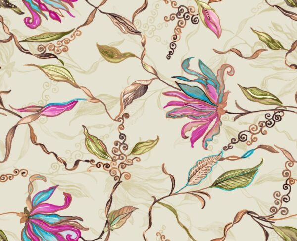 Sand-Ivory & Solar-Magenta Sinuous Heritage