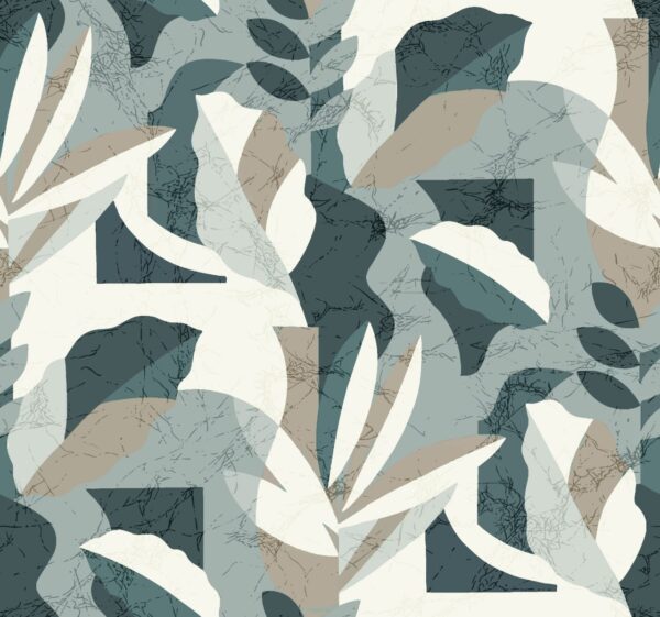 Slate-Verdant & Weathered-Parchment Abstract