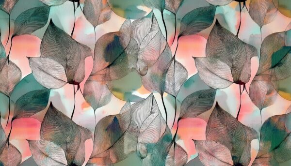 Mint-Verdant & Solar-Coral Filigree
