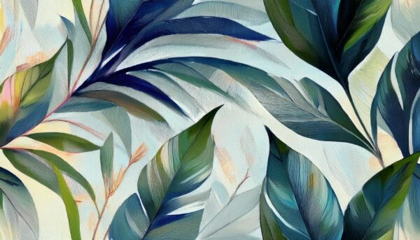 Indigo-Marine & Alabaster-Gouache Foliage
