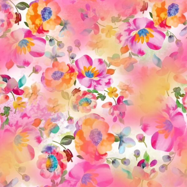 Solar-Magenta & Vivid-Tangerine Aqueous Botanical