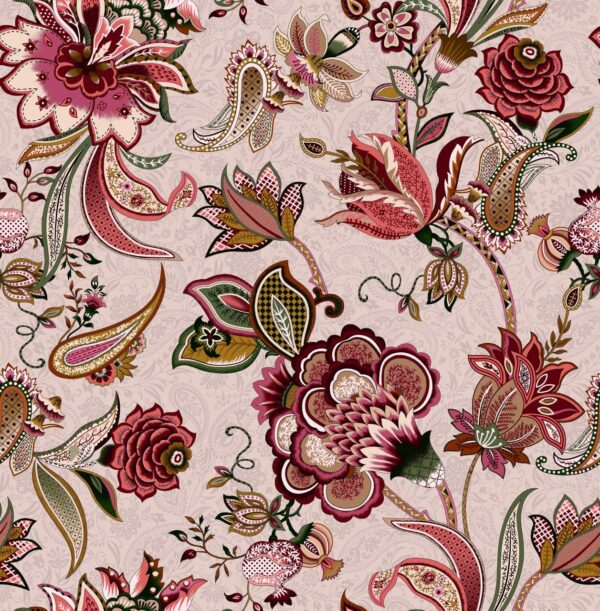 Crimson-Madder & Muted-Ochre Sinuous Heritage