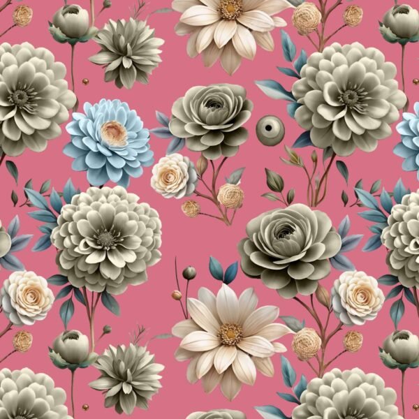 Solar-Magenta & Mineral-Khaki Botanical