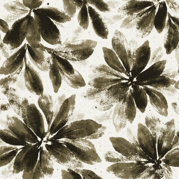 Charcoal-Sepia & Alabaster Block-Print